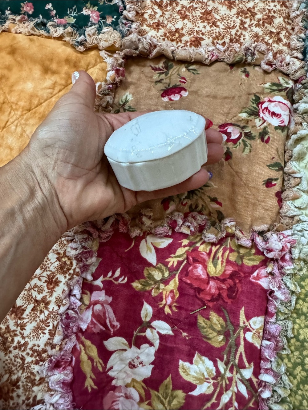 Vintage White Ceramic Trinket Box